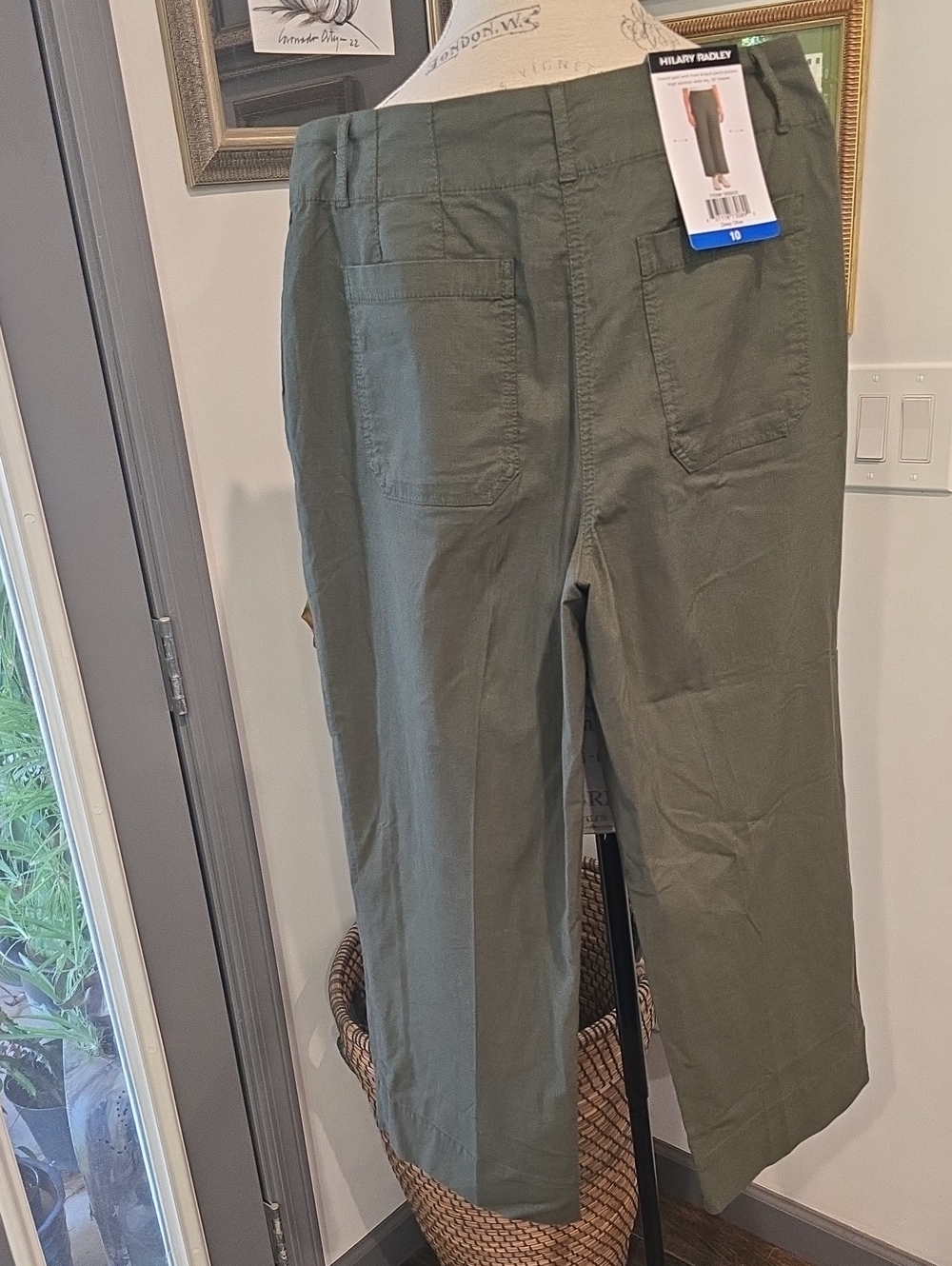 Olive Green Wide Leg Pants - Picture 4 of 5